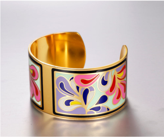 ALLGRI's Stunning Solid Copper and Enamel Opening Love Bracelet
