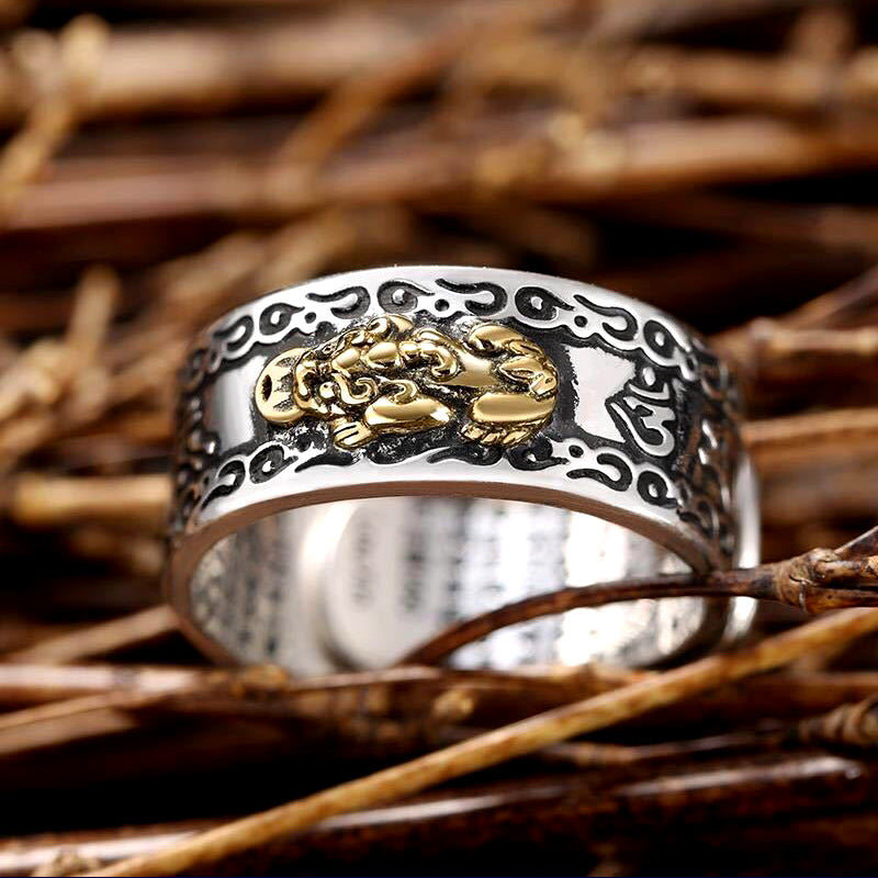 Mantra Heart Sutra Pixiu Ring