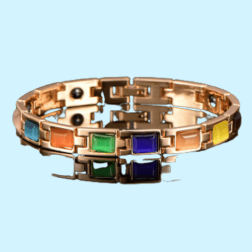 Gold-plated opal and turquoise magnet health bracelet - ALLGRI