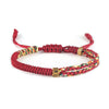 Buddhist Six-Character Mantra Woven Adjustable Diamond Knot Red Rope Bracelet